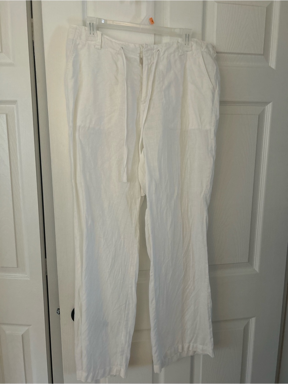 St. John's Bay White 100% Linen-Drawstring pants